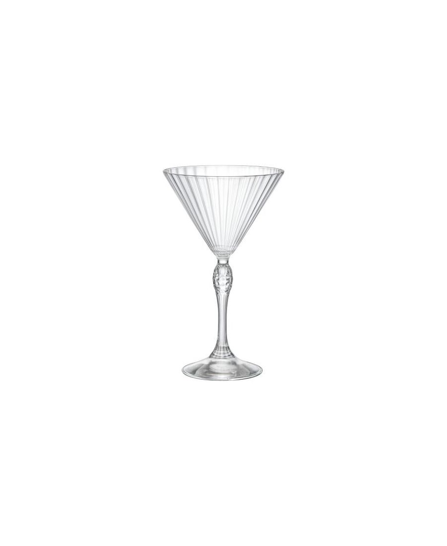 6 Verres à Pied Martini Bormioli Rocco America - 15,5 Cl, Verre Vintage Design Années 20, Lave-vaisselle