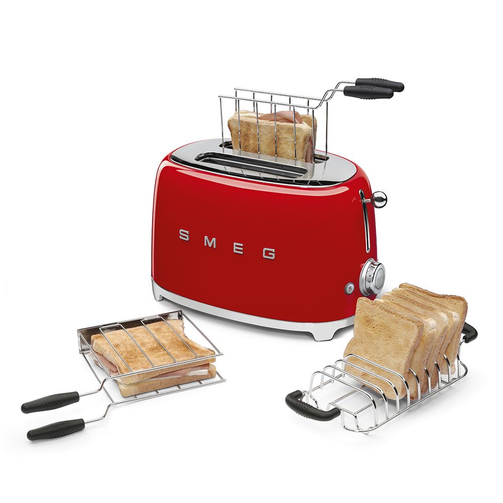 SMEG Toaster/Grille-pain 2 Tranches Années 50 Rouge Edition TSF01RDEU